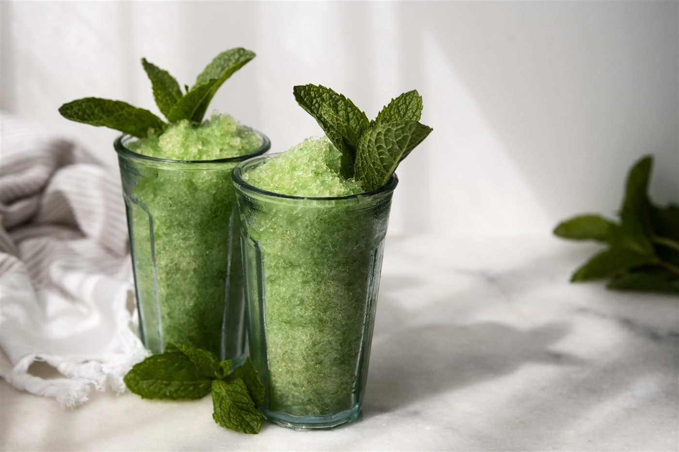 Granité glacé à la menthe